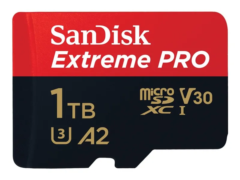 Alternativ bild 0 för SanDisk Extreme Pro - Flash-minneskort (microSDXC till SD-adapter inkluderad) - 1 TB - A2 / Video Class V30 / UHS-I U3 / Class10 - mikroSDXC UHS-I