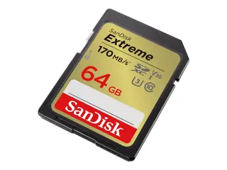 Produktfoto för SanDisk Minneskort  SDHC Extreme 64GB C10
