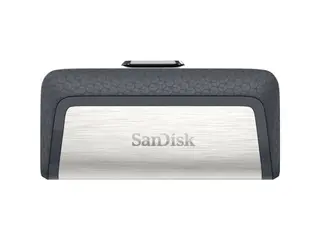 Produktfoto för SanDisk USB-Minne, Ultra Dual Drive USB typ C-flashenhet på 128 GB, svart/silver