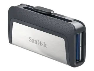 Produktfoto för SanDisk USB-Minne, Ultra Dual USB typ C-flashenhet på 32 GB, svart/silver