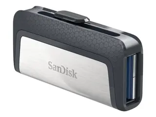 Produktfoto för SanDisk USB-Minne, Ultra Dual USB typ C-flashenhet på 64 GB, svart/silver