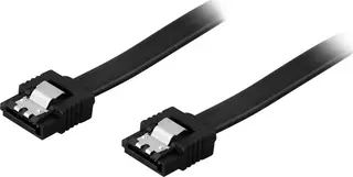 Produktfoto för SATA-kabel, SATA 6Gb/s, låsklämma, 1m - svart