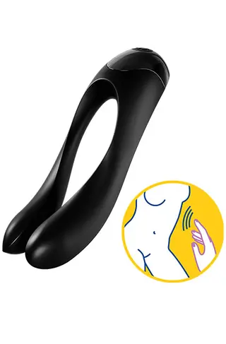 Produktfoto för Satisfyer Candy Cane SVART - Mångsidig fingervibrator