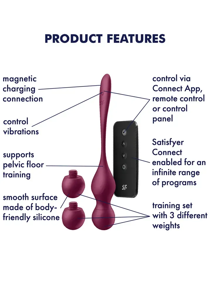 Bild 2 för Satisfyer Connect: Love Birds Vary, Vibrating Kegal Balls