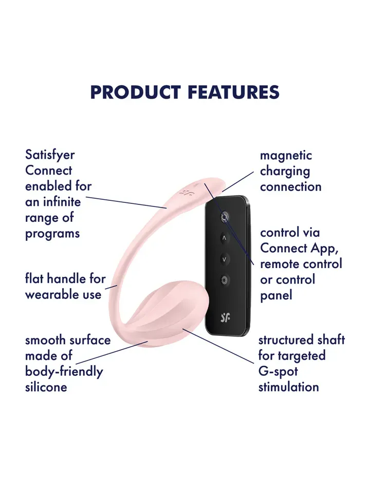 Bild 2 för Satisfyer Connect: Ribbed Petal, Wearable Vibrator, rosa
