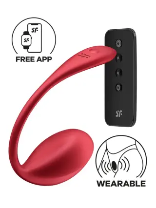 Produktfoto för Satisfyer Connect: Shiny Petal, Wearable Vibrator, röd