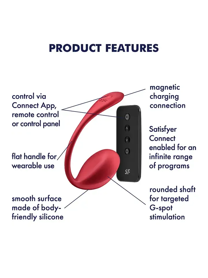 Bild 2 för Satisfyer Connect: Shiny Petal, Wearable Vibrator, röd