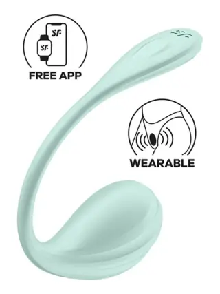 Produktfoto för Satisfyer Connect: Smooth Petal, Wearable Vibrator, grön