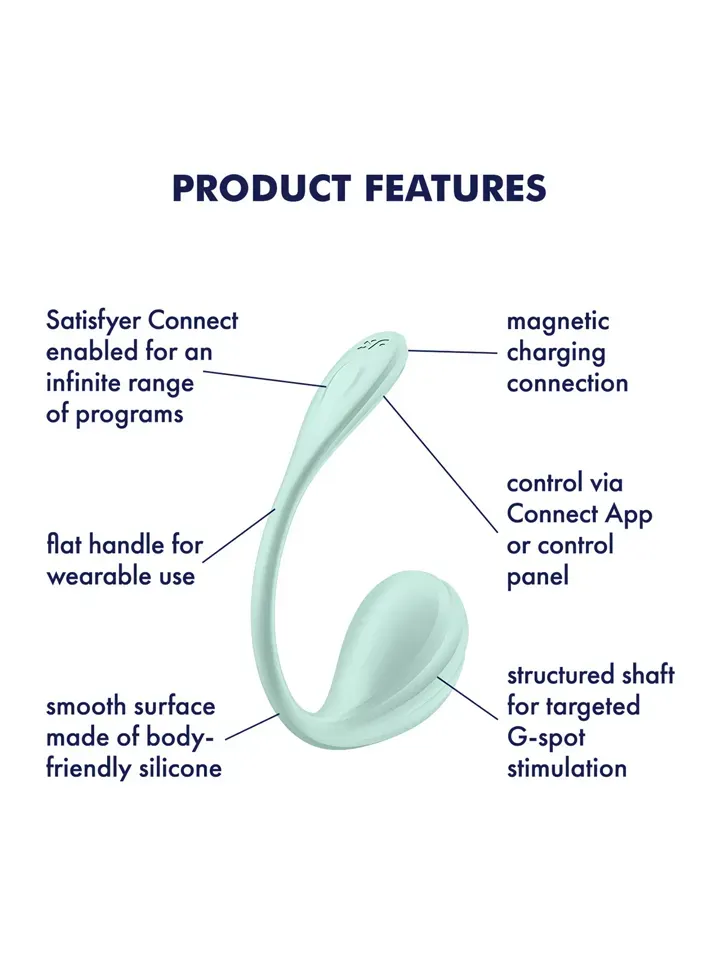 Bild 2 för Satisfyer Connect: Smooth Petal, Wearable Vibrator, grön