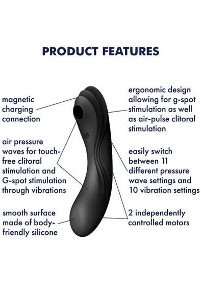 Bild 2 för Satisfyer: Curvy Trinity 4, Air Pulse Vibrator, svart