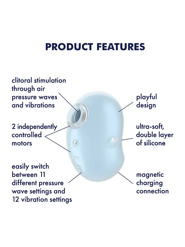 Bild 2 för Satisfyer: Cutie Ghost, Double Air Pulse Vibrator, blå