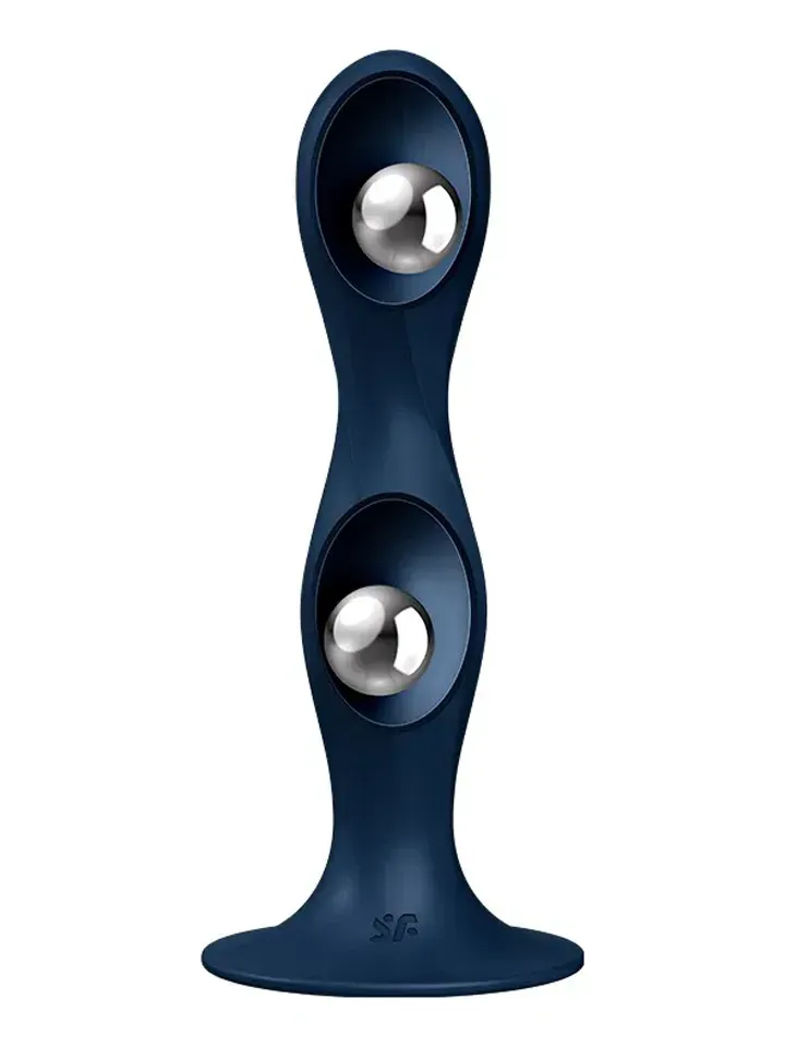 Bild 1 för Satisfyer Double Ball-R Weighted Dildo, Dark Blue