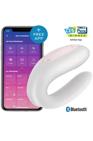 Bild 1 för Satisfyer Double Joy Couples Vibrator- White