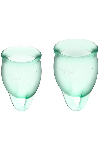 Bild 1 för Satisfyer Feel Confident Menskopp, Ljusgrön 2-pack