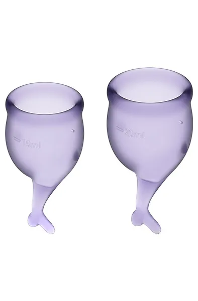 Bild 1 för Satisfyer Feel Secure Menskopp, Lila 2-pack