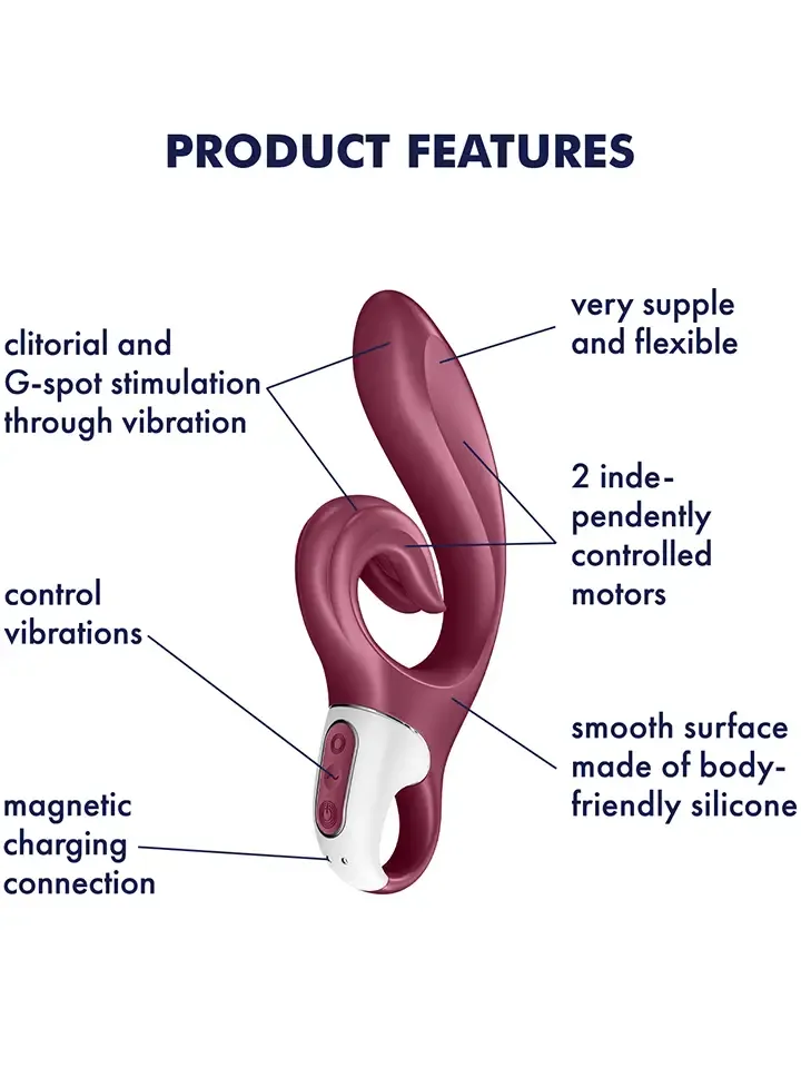 Bild 2 för SATISFYER LOVE ME RABBITVIBRATOR - RÖD