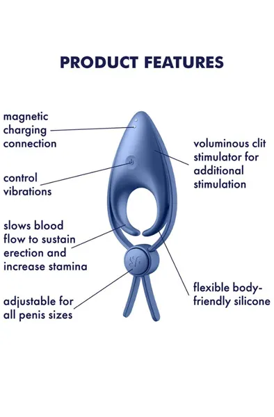 Bild 2 för SATISFYER SNIPER BLÅ PENISRING