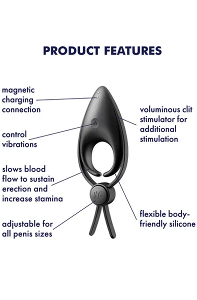 Bild 2 för SATISFYER SNIPER SVART PENISRING