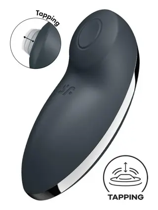 Produktfoto för Satisfyer: Tap & Climax 2 Lay-On Vibrator, grå