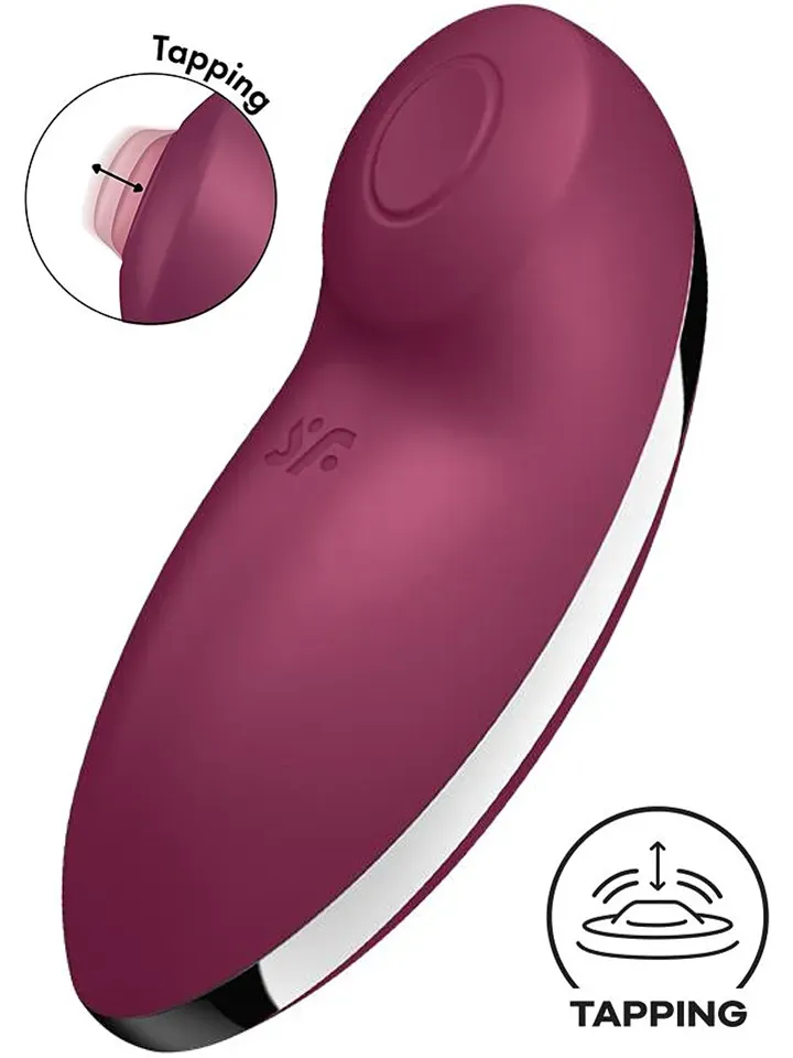 Bild 1 för Satisfyer: Tap & Climax 2 Lay-On Vibrator, röd