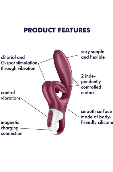 Bild 2 för SATISFYER TOUCH ME RABBITVIBRATOR - RÖD