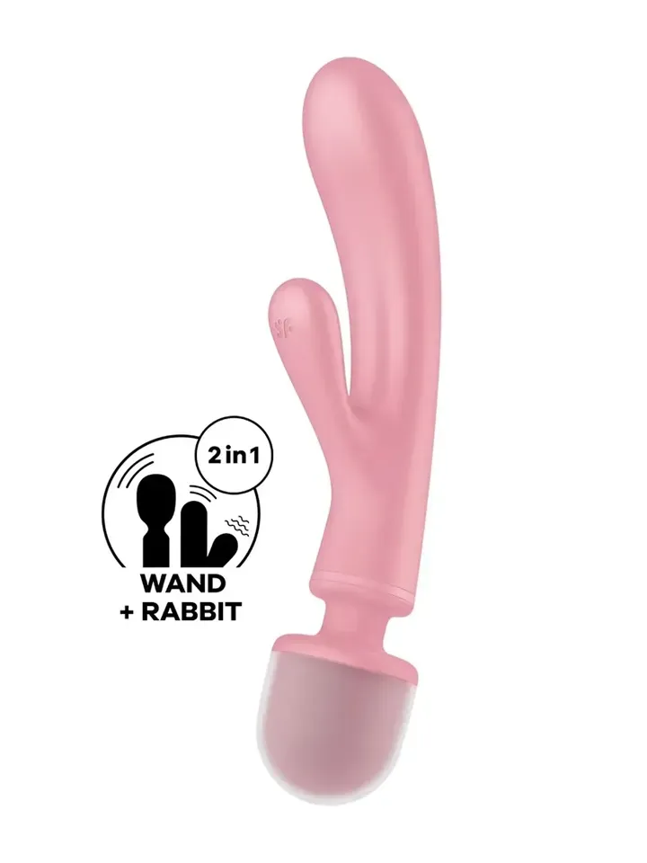 Bild 1 för Satisfyer Triple Lover Pink Magicwand / Massagewand