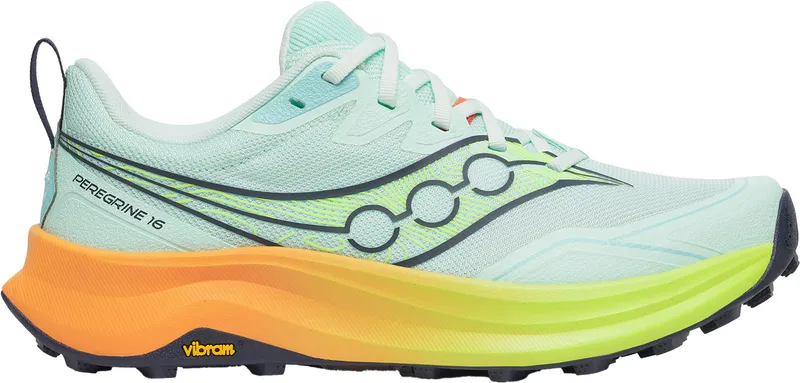 Bild 1 för Saucony Peregrine 16 W Trailskor Aqua/Citron, USL 5,5