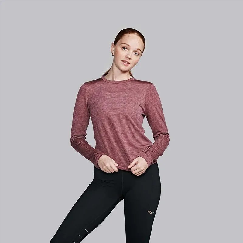 Bild 1 för Saucony Peregrine Merino Long Sleeve Women Terra Heather Terra Heather S