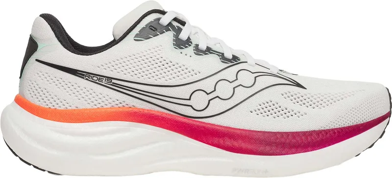 Bild 1 för Saucony Ride 19 M White/Crimson - 44,5