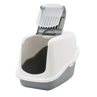Produktfoto för Savic Nestor kattetoilet - hvid/grå, 56 x 39 x 38,5 cm