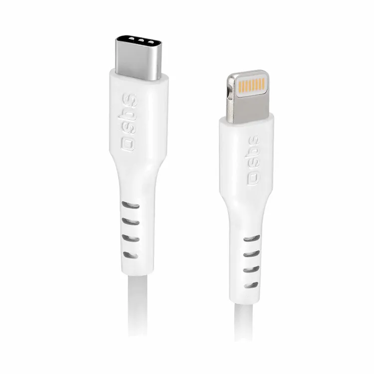 Alternativ bild 0 för SBS TECABLELIGTC2W, 2 m, Lightning, USB C, Hankoppling, Hankoppling, Vit