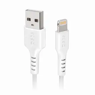 Produktfoto för SBS TECABLEUSBIP589W, 1 m, Lightning, USB A, Hankoppling, Hankoppling, Vit