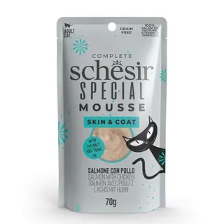 Produktfoto för Schesir Cat Adult Special Mousse Skin & Coat Lax & Kyckling 70 g