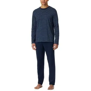 Produktfoto för Schiesser Casual Essentials Long Pyjama Round Neck Mörkblå bomull X-Large Herr