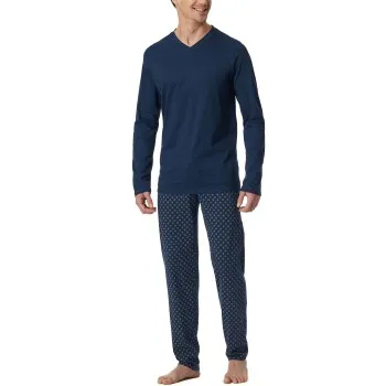 Alternativ bild 0 för Schiesser Casual Essentials Long Sleeve Pyjamas Marin bomull 3XL Herr