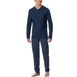 Produktfoto för Schiesser Casual Essentials Long Sleeve Pyjamas Marin bomull X-Large Herr