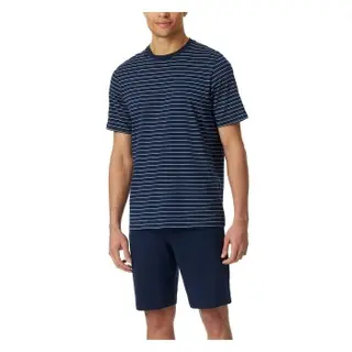 Produktfoto för Schiesser Casual Essentials Short Sleeve Pyjama Mörkblå bomull Medium Herr