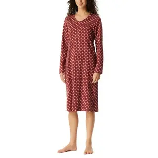 Produktfoto för Schiesser Comfort Essentials Longsleeve Sleepshirt Röd bomull 38 Dam