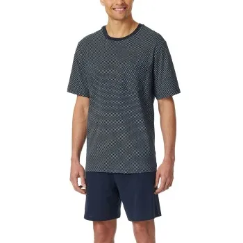 Alternativ bild 0 för Schiesser Comfort Essentials Short Pyjama Mörkblå bomull 3XL Herr