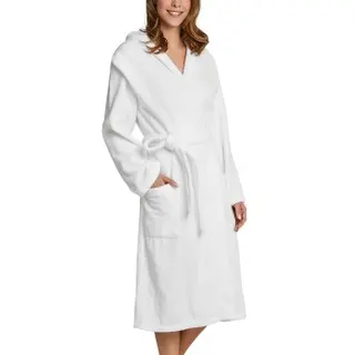 Produktfoto för Schiesser Essentials Bathrobe With Hood Vit bomull Large Dam