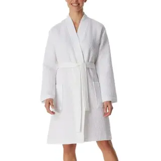Produktfoto för Schiesser Essentials Waffle Bathrobe Vit bomull X-Large Dam
