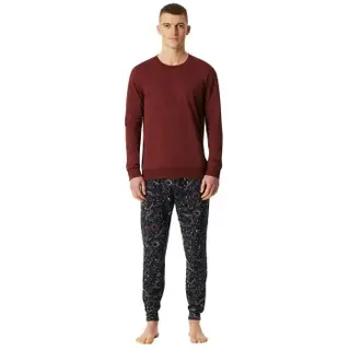 Produktfoto för Schiesser Family Long Pyjamas Cuffs Röd bomull XX-Large Herr
