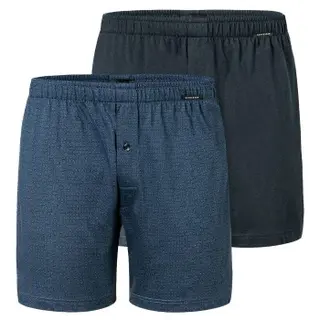 Produktfoto för Schiesser Kalsonger 2P Long Boxershorts Blå/Blå bomull Large Herr