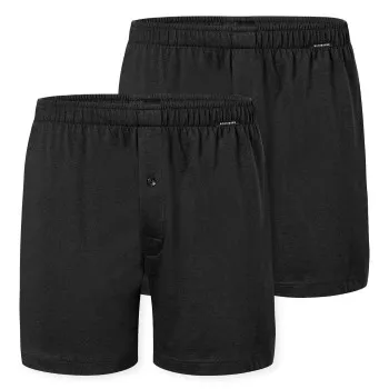 Alternativ bild 0 för Schiesser Kalsonger 2P Long Boxershorts Svart bomull Large Herr