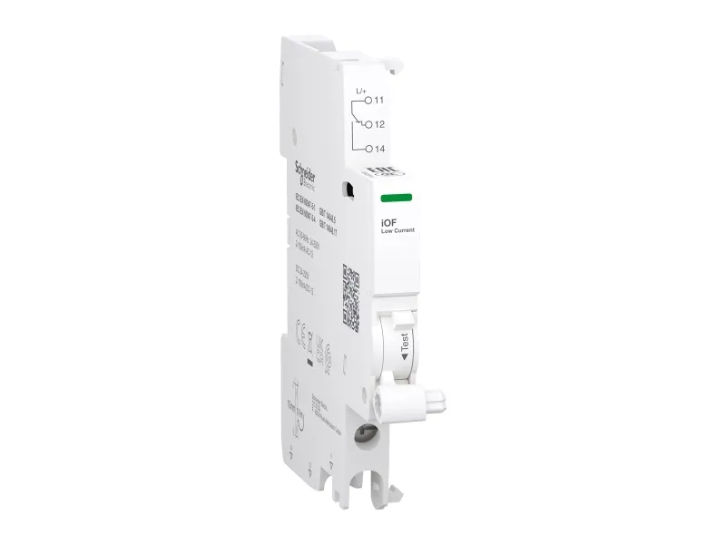 Alternativ bild 0 för SCHNEIDER ELECTRIC Acti9 Signalkontakt iOF 1OC 2mA till 100mA för iC60 RCBO, iC40, iCV40 skruvplintbas, 24...230V AC &amp  24...220V DC