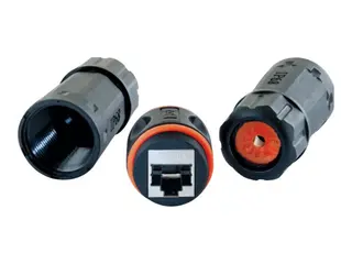 Produktfoto för Schwaiger - Kopplingsdon för nätverk - RJ-45 (hona) till RJ-45 (hona) - STP - CAT 6a - utomhus - svart