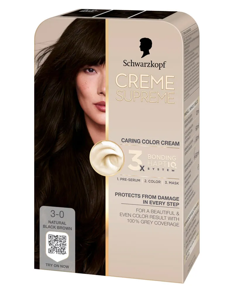 Bild 1 för Schwarzkopf Creme Supreme 3-0 Natural Darkest Brown - 1 pcs