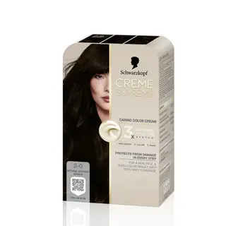 Produktfoto för Schwarzkopf Creme Supreme 3-0 Natural Darkest Brown - 1 pcs