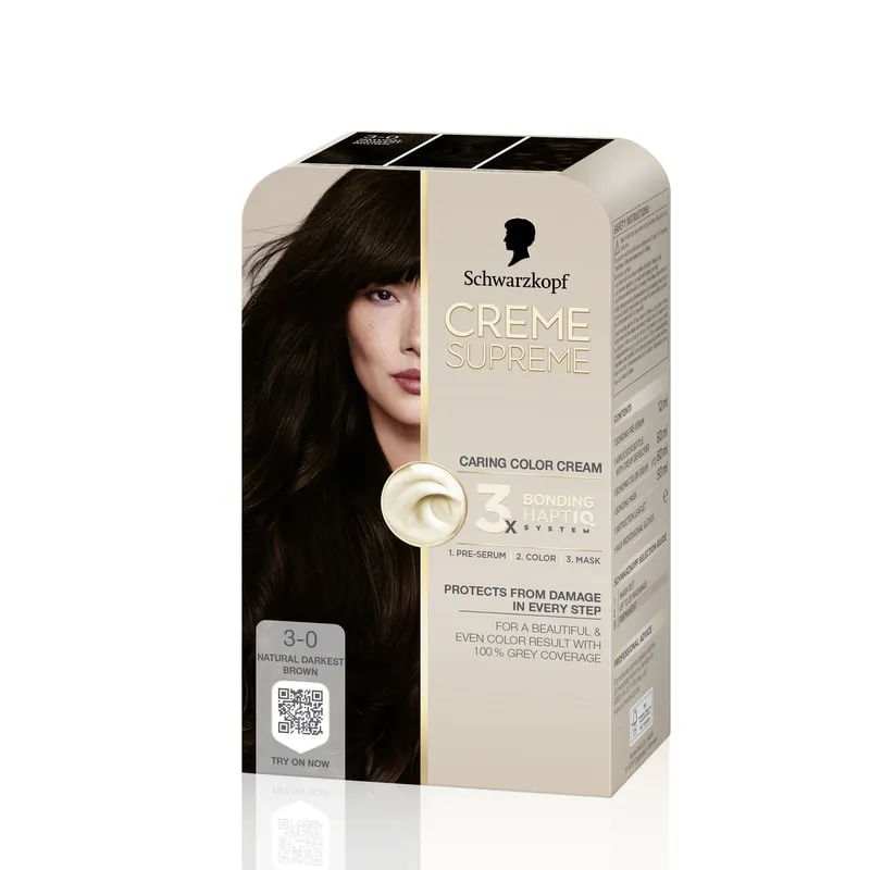 Bild 1 för Schwarzkopf Creme Supreme 3-0 Natural Darkest Brown - 1 pcs