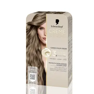 Produktfoto för Schwarzkopf Creme Supreme 7-16 Cool Ash Dark Blonde - 1 pcs